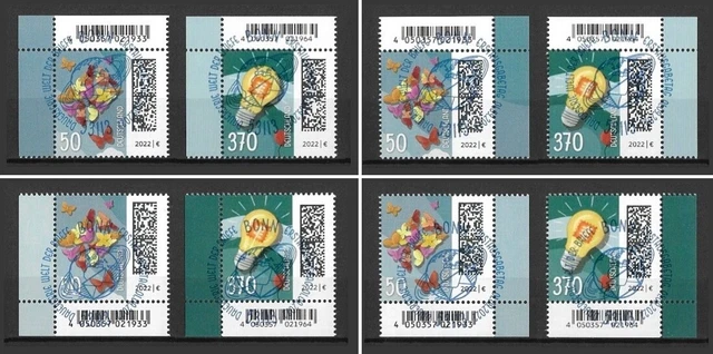 Bund Mi.Nr. 3714-3715 (2022) gestempelt Bonn/Welt der Briefe (X) (Auswahl)