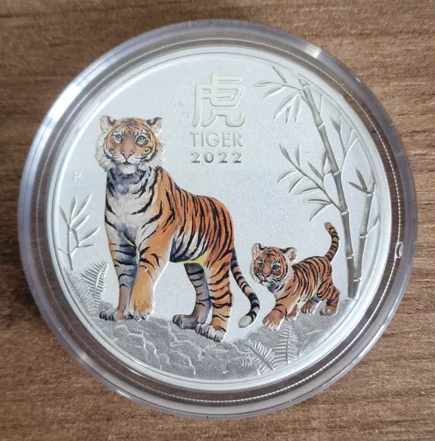 Lunar III Set Tiger 2022 Color 1/4 1/2-1-2-5oz Silber Perth Mint Münze Farbe