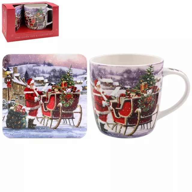 6 sets Santa Christmas Mug and Coaster Sets  JOB LOT WHOLESALE