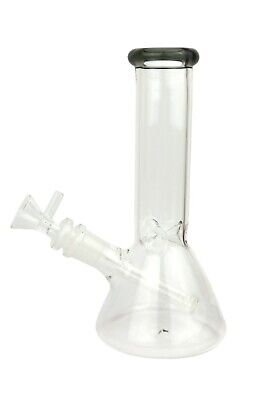 8" Thick Glass Hookah water pipe Beaker Bong Bubbler W/Ice catcher Grey Head