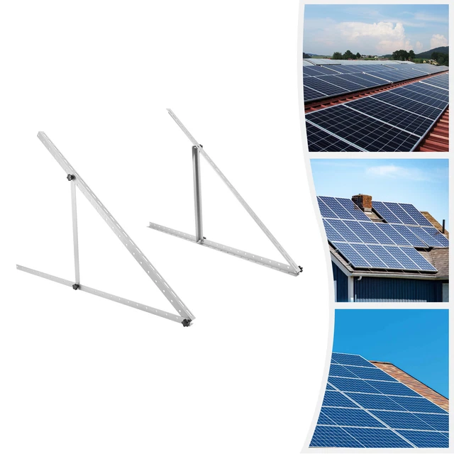Supporto Regolabile Per Pannello Solare 0-60° - Kit Di Montaggio In Alluminio Per Tetto Piano E Superfici, Per Pannelli Da 50W A 400W