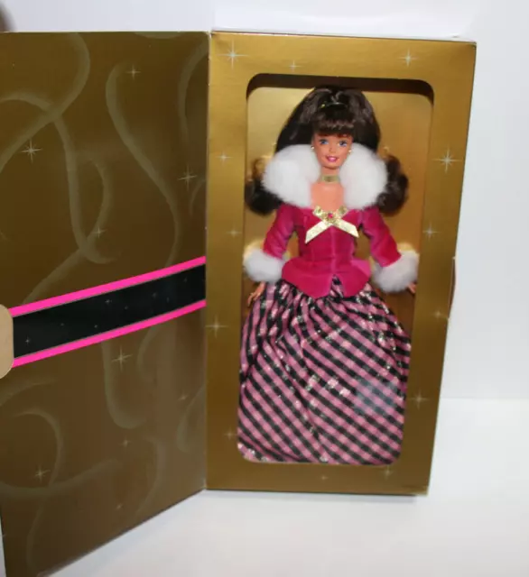 NEW Vintage Mattel 1996 Avon Exclusive Winter Rhapsody Barbie Doll Pink Dres NIB