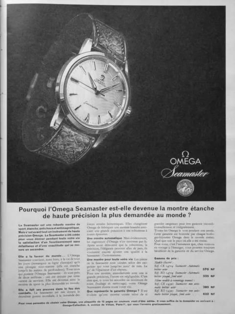 Publicité De Presse 1961 Montre Étanche Omega Seamaster - Advertising