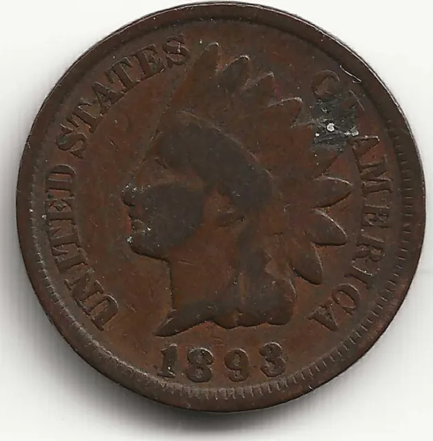 1893 Indian Head Cent Penny
