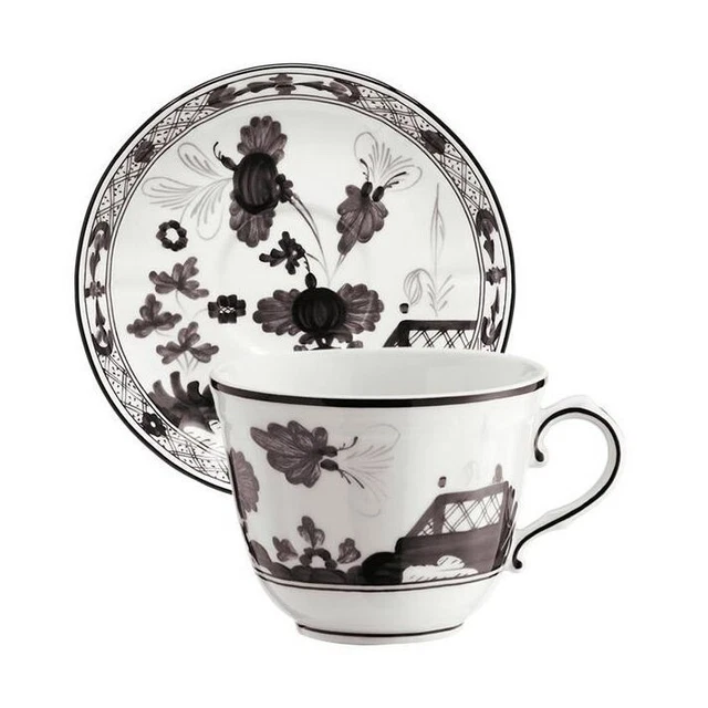 Tasse à Café Ginori 1735 Oriente Italiano Avec Soucoupe - Bleu Pervenche (neuf)