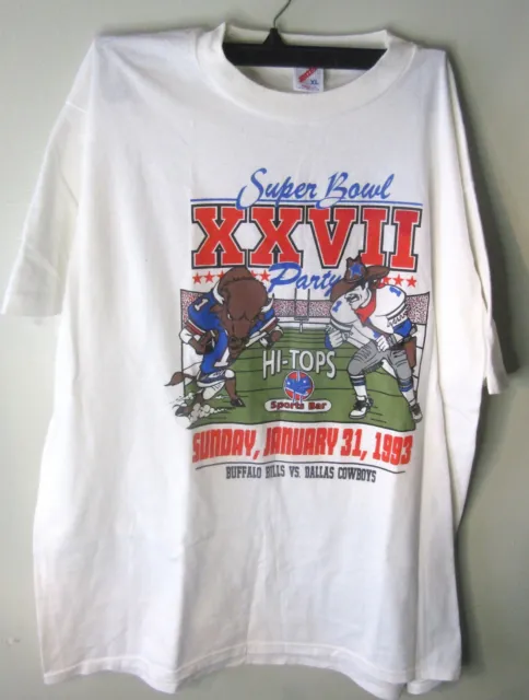 1993 Super Bowl XXVII, Buffalo Bills vs Dallas Cowboys Short Sleeve Shirt. XL