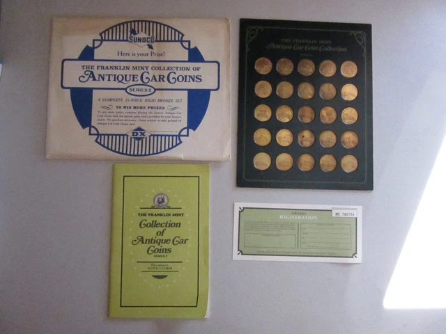 VINTAGE THE FRANKLIN Mint Antique Car Collection-25 coins 1901 - 1925