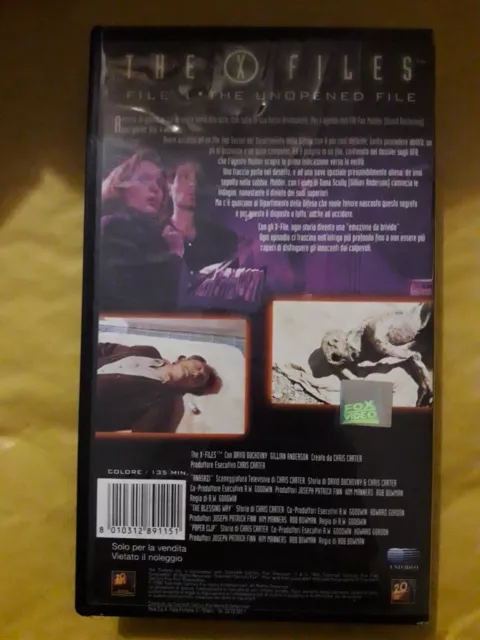 Vhs The X-Files File 1 The Unopened File Film Fantascienza Videocassetta 2