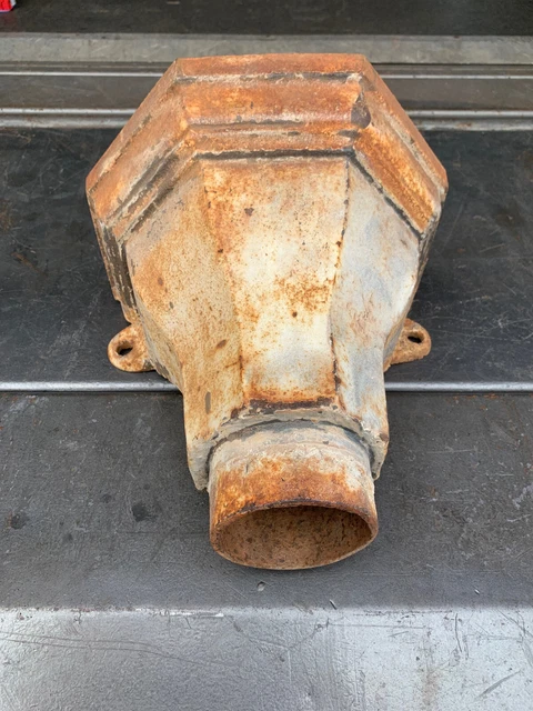 Vintage Victorian Cast Iron Gutter Water Hopper Drain In Good Condition As Shown