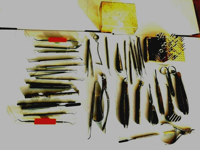 n°1) OLD DENTIST TOOL , OUTIL ANCIEN DE DENTISTE, lot vintage instrument médical
