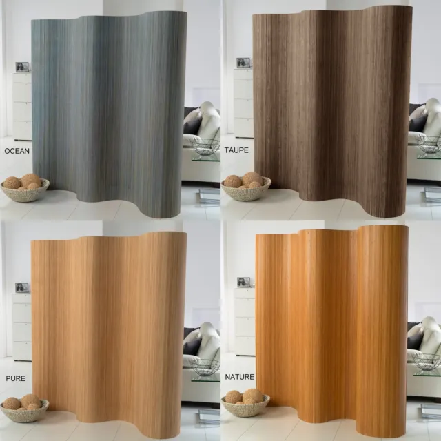 Doppelseitiger Bambus Paravent Raumteiler Trennwand Sichtschutz | in 4 Farben