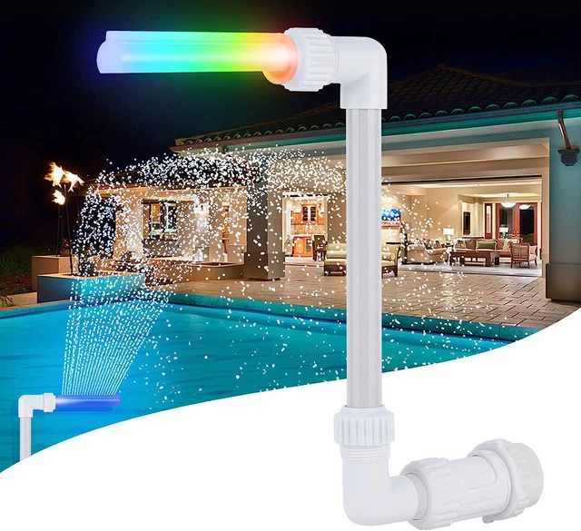 Swimming-Pool Waterfall Fountain W/ Colorful Led-Lights - 7 Color Multicolor NEW