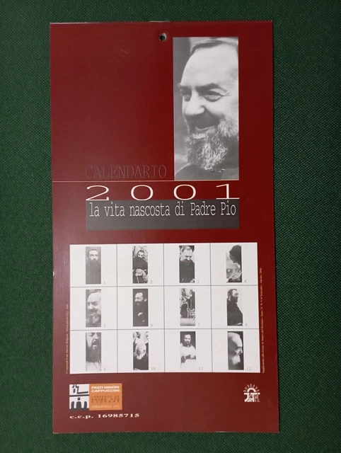 R💥C Calendarietto Padre Pio 2001 Nuovo R @R@ 💥💥  N°740