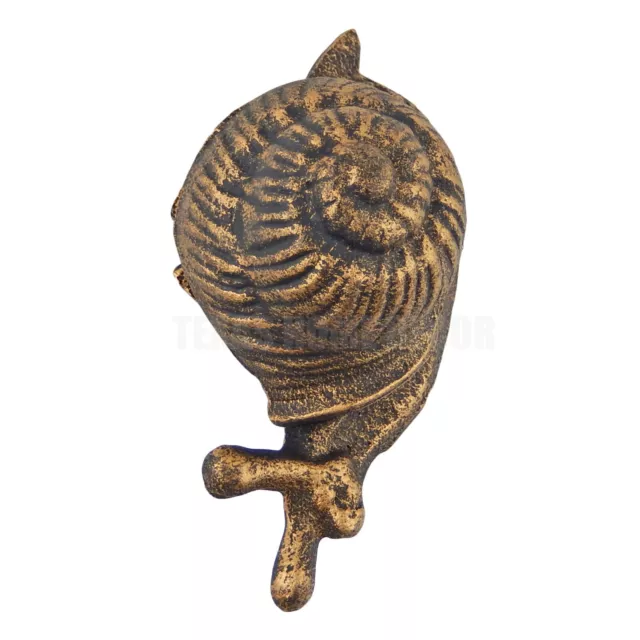 Snail Key Hider Heavy Duty Cast Iron Garden Yard Porch Decor Antique Bronze 3