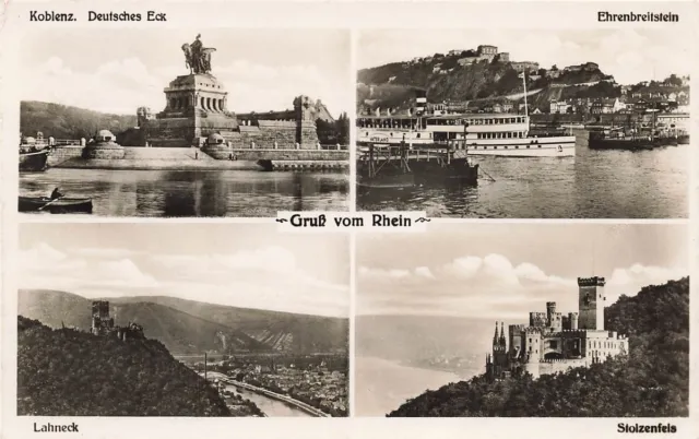 AK Koblenz (56068), Mehrbildkarte,"Gruß vom Rhein" gelaufen am 06.12.1932