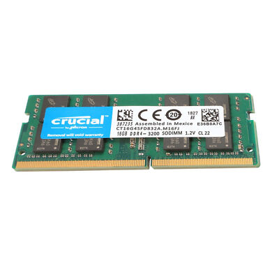 CRUCIAL DDR4 16GB 3200 MHz PC4 25600 Laptop SODIMM Memory RAM 1PCS 16GB CRUCIAL DDR4 16GB 3200 MHz PC4 25600 Laptop SODIMM Memory RAM 1PCS 16GB