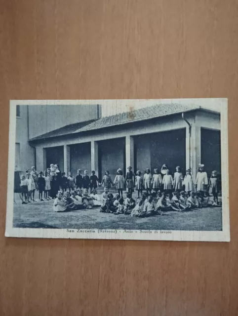 San Zaccaria -Ravenna -.Asilo E Scuola Di Lavoro Cartolina D'epoca