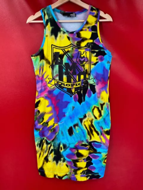 Love Moschino Bold Bright Colors Sleeveless Stretch Tank DressUS Size 8