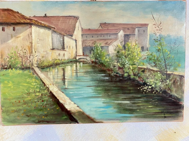 Tela dipinto a mano fosso campagna Colori Acrilici Bel Paesaggio Colori Soft