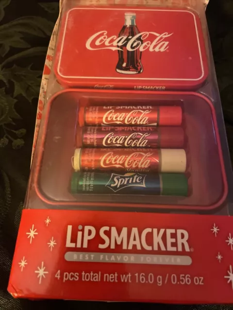 Coca Cola Lip Smacker Set Of 4 With Tin