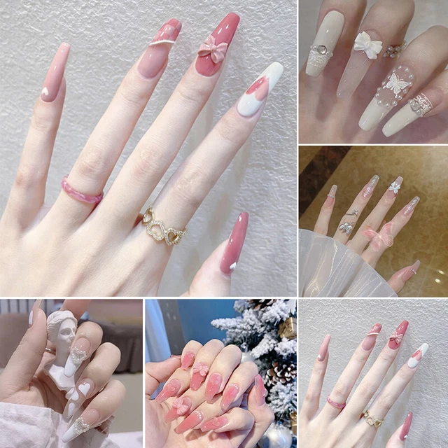 24 pezzi copertura completa farfalla perle strass pressa su ballerina falsc