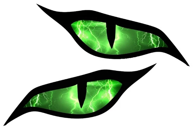 Green Electric Reptile Eyes 1 SET RC Vinyl Decal 2pcs Sticker