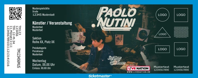 4 x Paolo Nutini 30 juni HAMBURG - STEHPLATZ TICKETS HARTE KARTEN