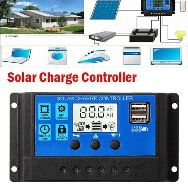 SOLAR LADEREGLER 30A PWM Photovoltaik Controller Regler 12V 24V Dual