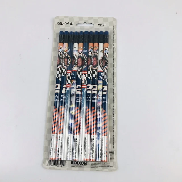 10  Rare Vintage USA Pencils Dixon NASCAR Rusty Wallace NOS 2001