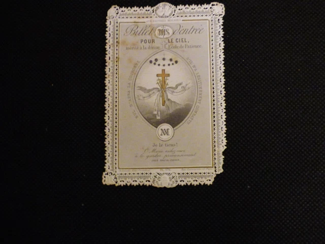 Canivet Dentelle Ancien - Image Pieuse Divine Reine Du Ciel