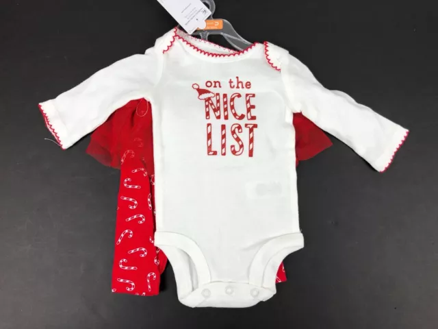 Carters Just One You On The Nice List Bodysuit Pants Set NWT Tutu Christmas