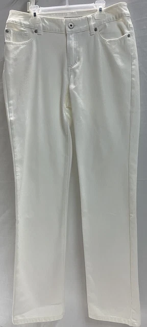 Chico’s Platinum Jeans Womens Size 0 White Regular Fit Denim Preowned