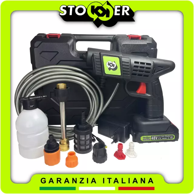 Idropulitrice A Batteria Alta Pressione 48V Valigetta Lavaggio Auto Moto Barca