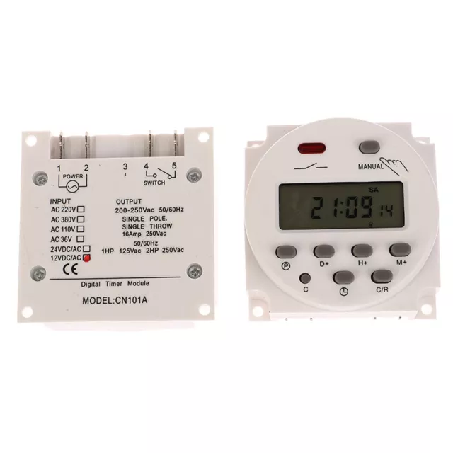 1Pc 12V 24V 110V 220V CN101A Digital LCD Power Timer Programmable Time Switch