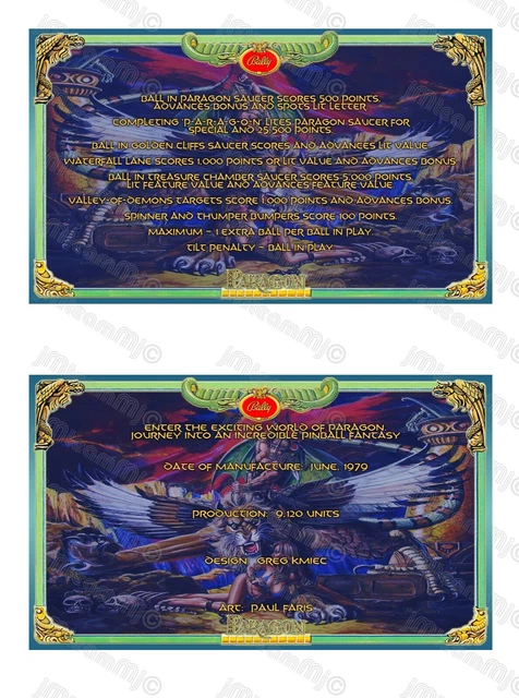 FLIPPER GOTTLIEB FORCE II 2 Cartes D'instructions EUR 10,00 - PicClick DE
