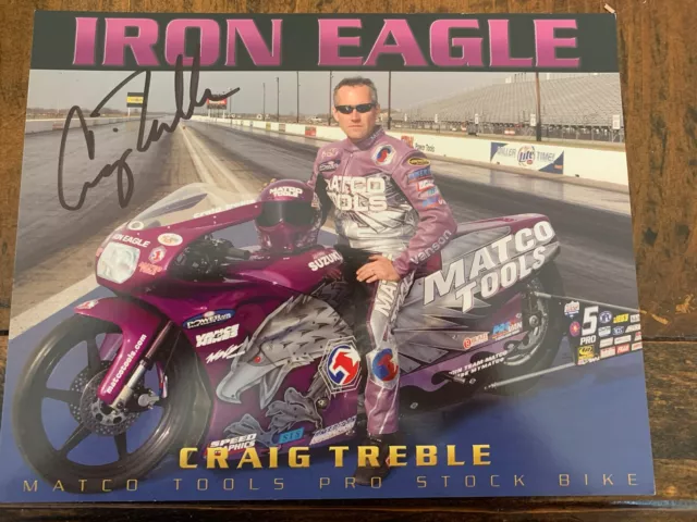 2005 Pro Stock Bike Drag Racing 8x10 Handout Iron Eagle Auto Craig Treble