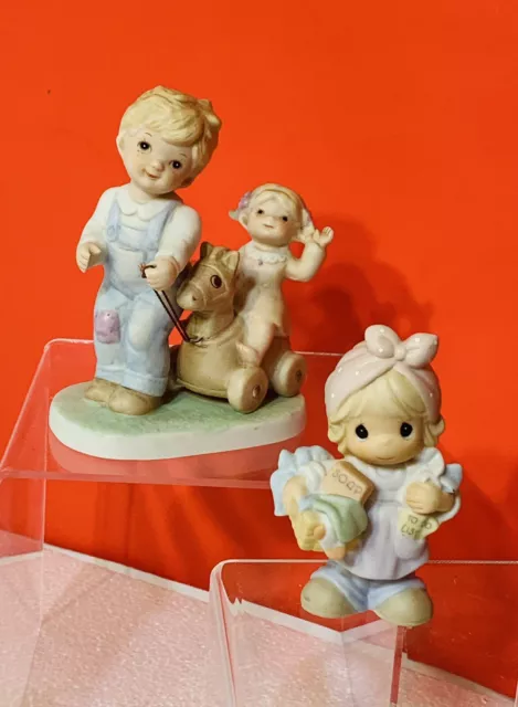 2: HOMCO #1450 ~ Boy Pulling Girl On Toy Horse Figurine & ENESCO #829269 A Mothe