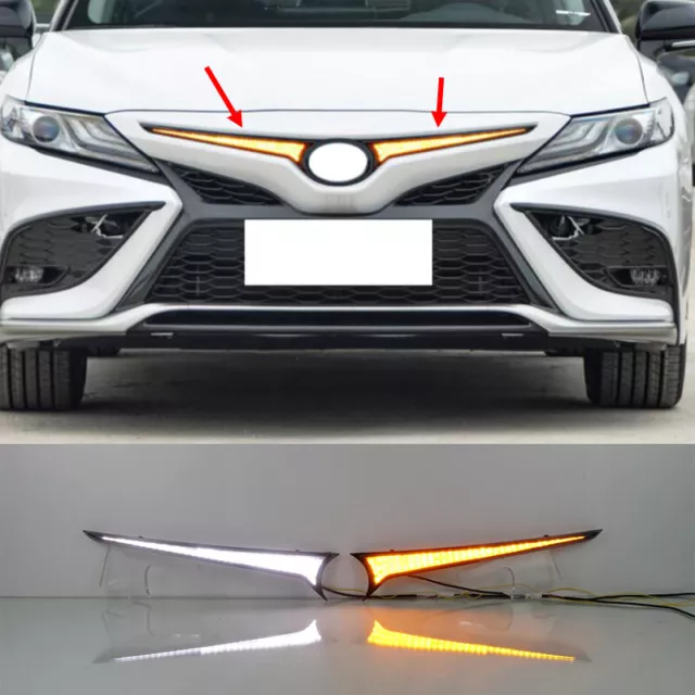 2PCS LED Grille Fog Lamp Daytime Running Light For Toyota Camry SE XSE 2018-2024