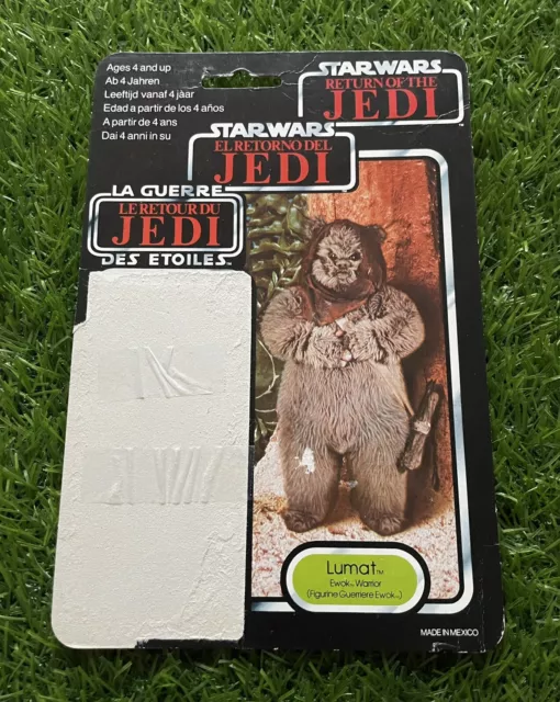 Carta Star Wars Lumat Ewok Palitoy 70 Posteriore Tri-Logo Messico ROTJ 1983 Posta SF gratuita