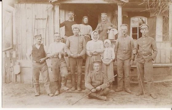 CARTOLINA PRIMA GUERRA mondiale I. foto di gruppo, soldati tedeschi nel