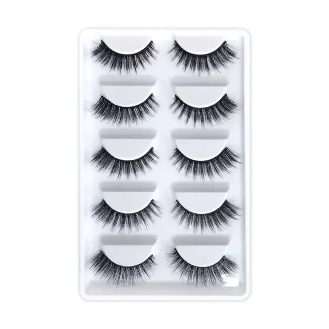 Complet 5 Paires Un Boîte Faux Cils Naturel Épais Long Cils Maquillage Outils