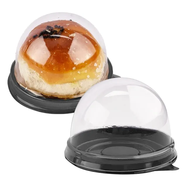 Confezione da 50 contenitori per cupcake scatola per torte in plastica trasparente con coperchi a cupola per muffin E1Y1