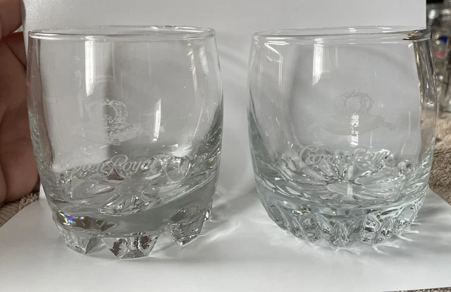 Pair Of Crowne Royal Classic Whiskey Glasses Weighted Base Rocks