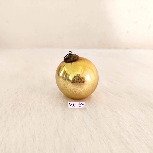 Boule De Noël Allemande Antique En Verre Vert – Kugel Mercury 1880 – Capuchon Ruche