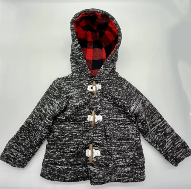 9 MONTH / 9M ~ Carters Infant Baby Boy Hooded Sweater Jacket Coat, Buffalo Check