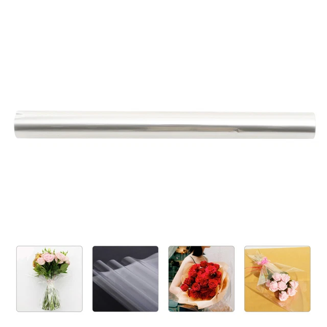 Película floral papel de envoltura transparente papel decorativo tejido grueso