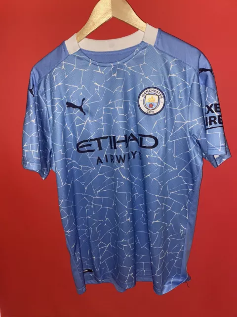 Manchester City Puma Official 2020 Home Football Shirt Mens Large