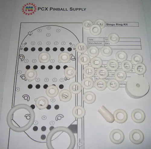 1956 Bally Night Club Bingo Machine Rubber Ring Kit - White Rings!