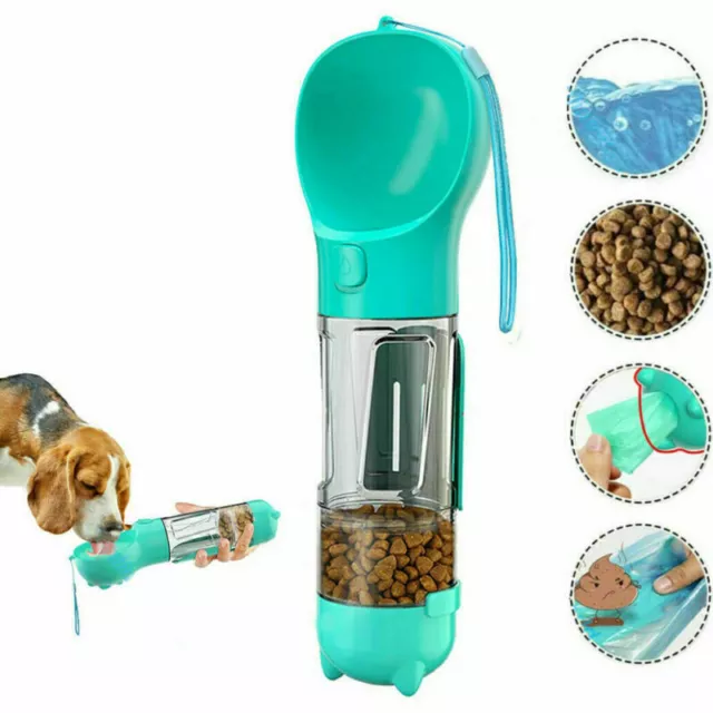 4 in1 Pet Puppy Feeder Dog Cat  Water Bottle Cup Travel Pooper Scooper Outdoor 2