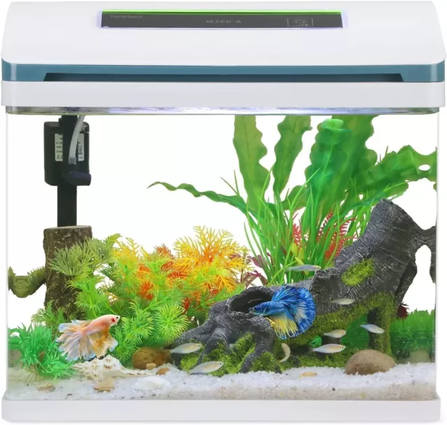 Betta Fish Tank Glass 5 Gallon Self Cleaning Small Aquarium Starter Kits Desktop 8
